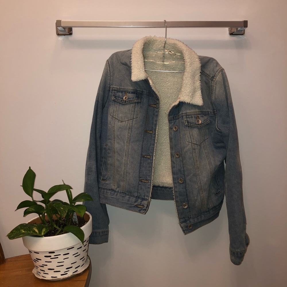 Faux Fur lined denim jacket